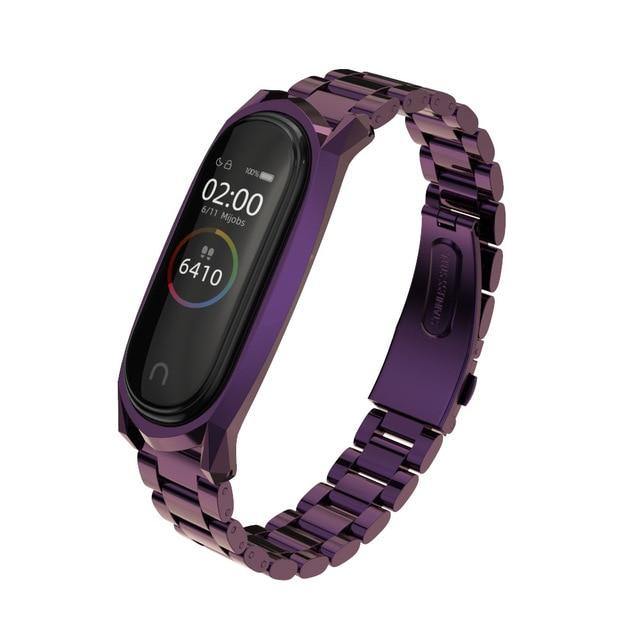 For Mi Band 5 Strap NFC Metal Stainless Steel For Xiaomi Mi Band 4 3 Strap Global Version Compatible Bracelet Miband Wristband - THEFASHIONBRANDS