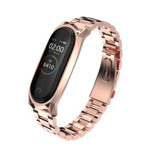 For Mi Band 5 Strap NFC Metal Stainless Steel For Xiaomi Mi Band 4 3 Strap Global Version Compatible Bracelet Miband Wristband - THEFASHIONBRANDS