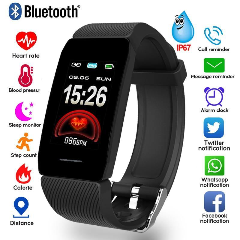 1.14 Smart Band Weather Display Blood Pressure Heart Rate Monitor Fitness Tracker Smart Watch Bracelet Waterproof Men Women Kids - THEFASHIONBRANDS
