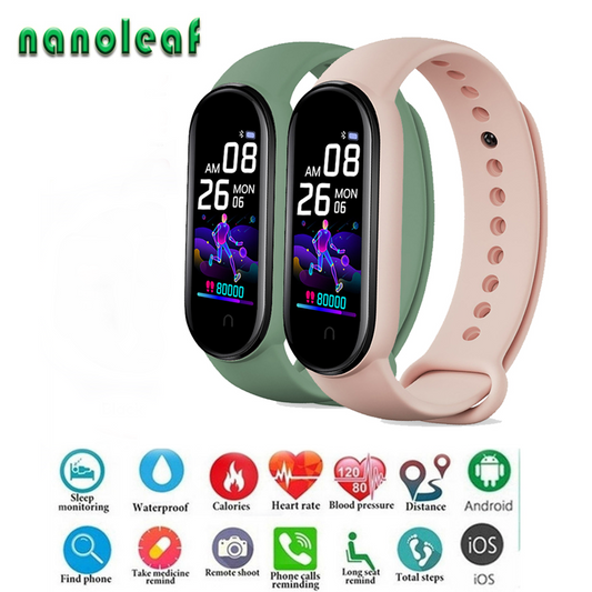 M5 Smart Bracelet Sports Fitness Tracker Women Men&#39;s Digital Wrist Watch Heart Rate Health Monitor Digital Clock For Android IOS